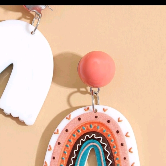 Acrylic rainbow earrings - Picture 3 of 5